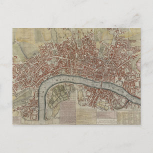 Ein neuer und genauer Plan für die Städte London u Postkarte