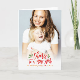 Ein neues Jahr begehrt Mutter Kinder Foto Feiertagskarte