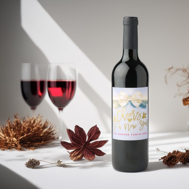 Ein neues Jahr für die Blue Gold Ribbon Pines Weinetikett (Von Creator hochgeladen)