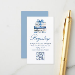 ein neues Kapitel Baby Shower Geschenkregistry QR- Begleitkarte