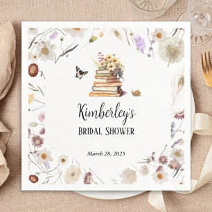 Ein neues Kapitel Baby Shower Storybook Wildblume Serviette