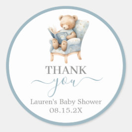 Ein neues Kapitel Babydusche Boy Round Sticker