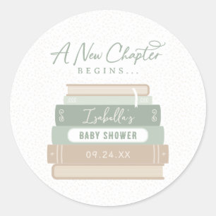 Ein neues Kapitel beginnt Baby Shower Aufkleber