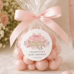 Ein neues Kapitel beginnt Baby Shower Aufkleber