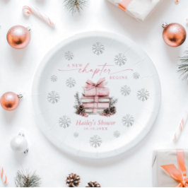 Ein neues Kapitel beginnt, Baby Shower mit rosa Sc Pappteller