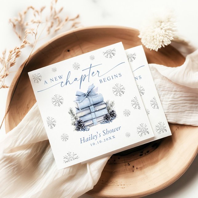 Ein neues Kapitel beginnt, Blaue Schleife Winter-B Serviette (Von Creator hochgeladen)