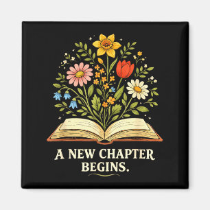 Ein neues Kapitel beginnt Bücherliebhaber inspirie Magnet
