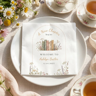 Ein neues Kapitel beginnt Chic Buch Gold Vorlage Serviette