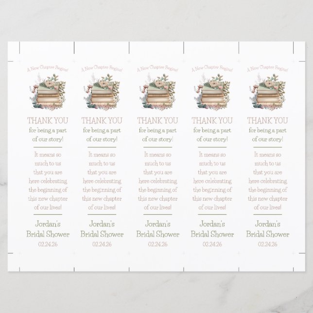 Ein neues Kapitel beginnt! Floral Books Lesezeiche (Vorderseite)