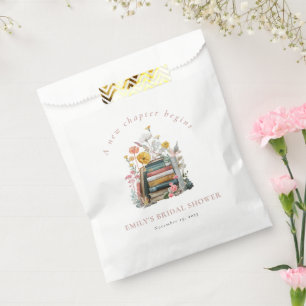 Ein neues Kapitel beginnt Florale Bücher Brautpart Geschenktütchen