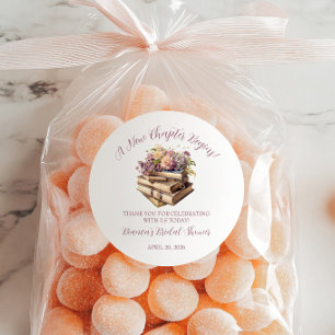 Ein neues Kapitel beginnt! Frühlingsfloral-Brautpa Runder Aufkleber