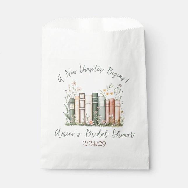 Ein neues Kapitel beginnt! Frühlingsflorales Braut Geschenktütchen (Vorderseite)