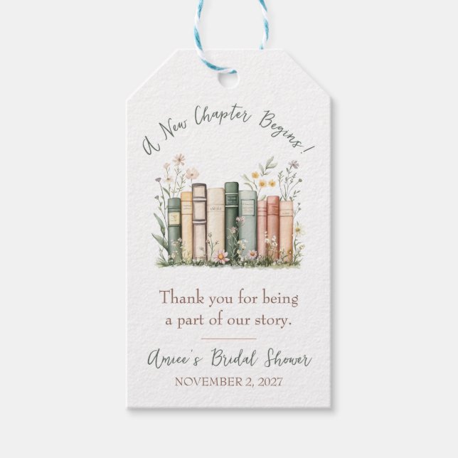 Ein neues Kapitel beginnt!  Geschenkkarte für eine Geschenkanhänger (Vorderseite)