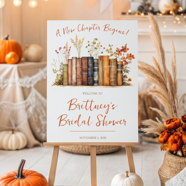 Ein neues Kapitel beginnt! Herbstfloral-Brautparty Poster (Von Creator hochgeladen)