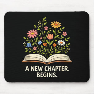 Ein neues Kapitel beginnt, inspirierende Bibliothe Mousepad