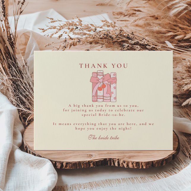 Ein neues Kapitel beginnt Kirschbogen-Rosa Brautpa Dankeskarte (Von Creator hochgeladen)