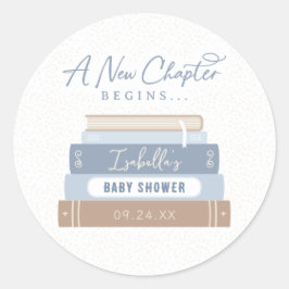 Ein neues Kapitel beginnt mit dem Babyduschaufkleb Runder Aufkleber