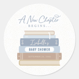 Ein neues Kapitel beginnt mit dem Babyduschaufkleb Runder Aufkleber
