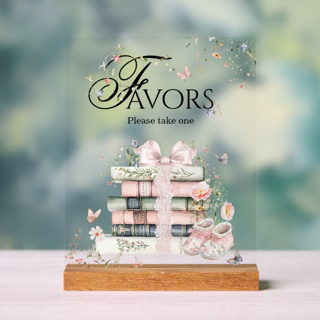 Ein neues Kapitel beginnt mit dem Blumenbuch Kinde Acrylschild (Neutral)