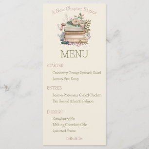 Ein neues Kapitel beginnt mit dem Book Brautparty Menükarte