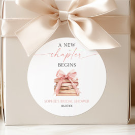 Ein neues Kapitel beginnt mit dem Brautparty "Pink Runder Aufkleber