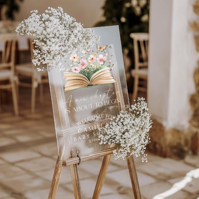 Ein neues Kapitel beginnt mit der Babydusche Acrylschild (Von Creator hochgeladen)