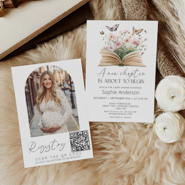 Ein neues Kapitel beginnt mit der Babydusche Einladung (Von Creator hochgeladen)