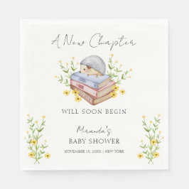 Ein neues Kapitel beginnt mit der Blumen-Igel-Kind Serviette