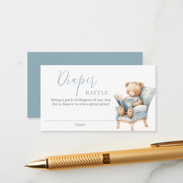 Ein neues Kapitel beginnt mit der Teddy Bear Diape Begleitkarte (Vorderseite/Rückseite Beispiel)