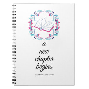 Ein neues Kapitel beginnt mit einem Spiral-Noteboo Notizblock