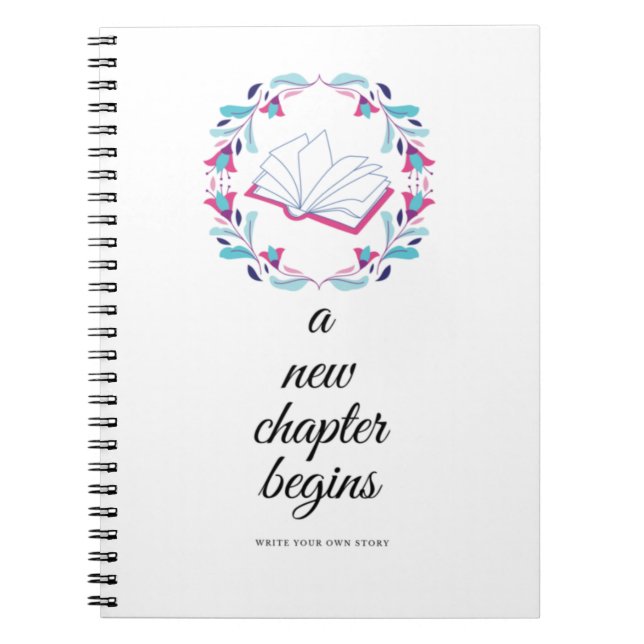 Ein neues Kapitel beginnt mit einem Spiral-Noteboo Notizblock (Vorderseite)