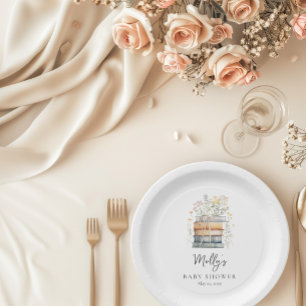 Ein neues Kapitel beginnt mit Wildblume Book Baby Pappteller