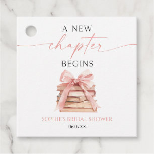 Ein neues Kapitel beginnt Pink Bow Books Brautpart Geschenkanhänger