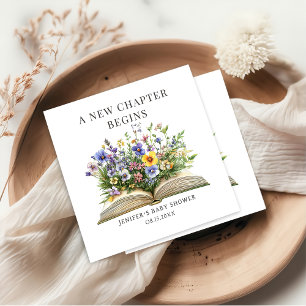 Ein neues Kapitel beginnt Storybook Baby Shower Se Serviette