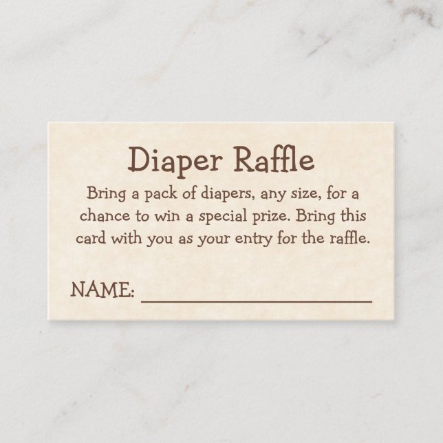 Ein neues Kapitel beginnt - Windel-Raffle Begleitkarte (Vorderseite)