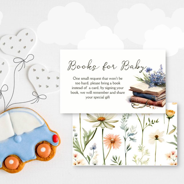 Ein neues Kapitel-Buch für Babydusche Begleitkarte (A new chapter story book baby shower book request enclosure card wildflowers books for baby)