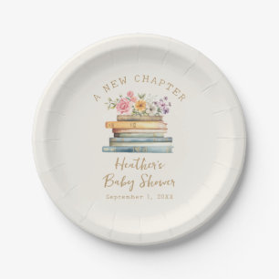 Ein neues Kapitel Bücher Baby-Party Pappteller
