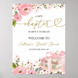 Ein neues Kapitel-Bücher-Brautparty Willkommen Poster