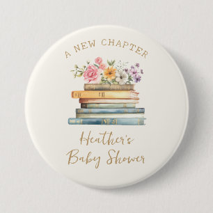 Ein neues Kapitel Bücher Kinderdusche Button