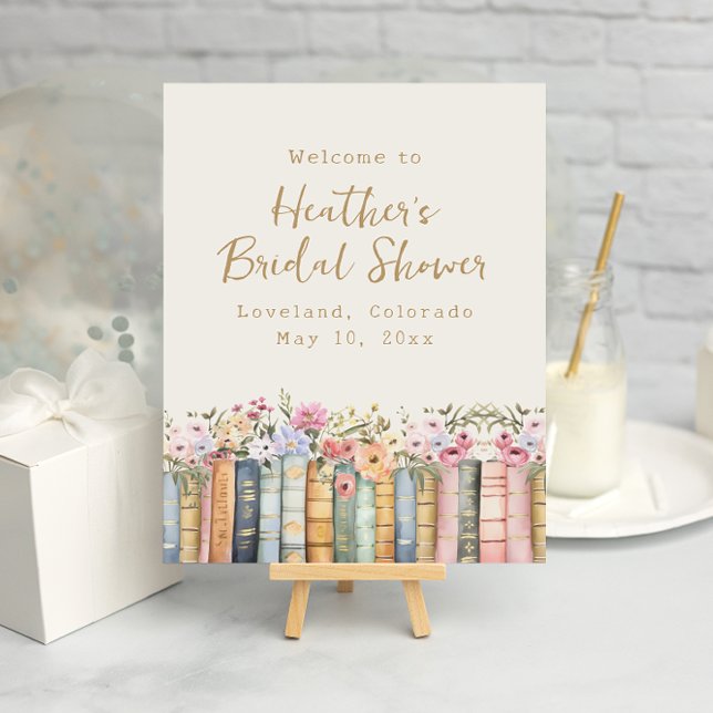 Ein neues Kapitel Bücher willkommen Poster (A New Chapter Wildflower Books Welcome Poster by Painted Paperie
)