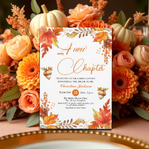 Ein neues Kapitel Fall Boho Floral-Brautparty Einladung