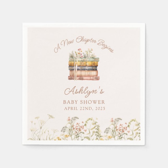 Ein neues Kapitel fängt das Baby-Duschpapier Napki Serviette (Vorderseite)