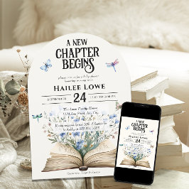 Ein neues Kapitel fängt die blaue Wildblume der Ba Einladung