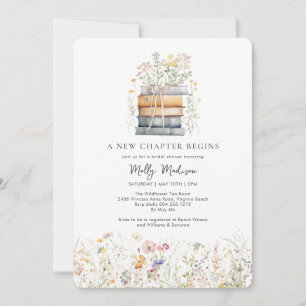 Ein neues Kapitel fängt Wildblume Baby Dusche an Einladung