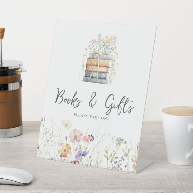 Ein neues Kapitel fängt Wildblume Bücher und Gesch Sockelschild (In SItu)