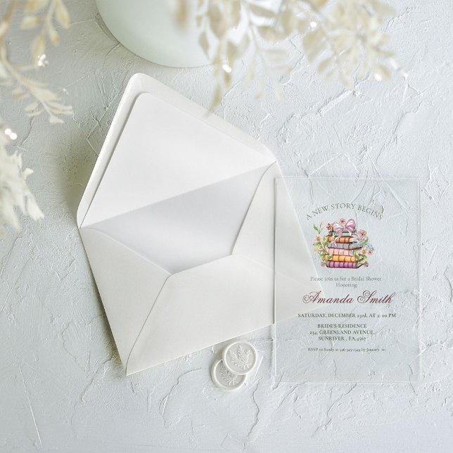 Ein neues Kapitel-Geschichte-Brautparty Acryleinladungen (Von Creator hochgeladen)