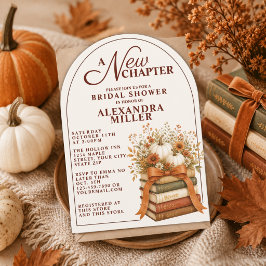 Ein neues Kapitel Herbst-Kürbis-Bücher Brautparty Einladung