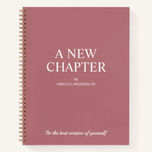 Ein neues Kapitel   Moderne Dusty Rose Notizbuch
