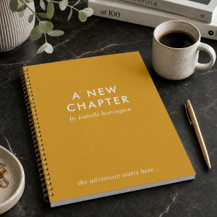 Ein neues Kapitel | Mustard Gold Novel Style Journ Notizbuch