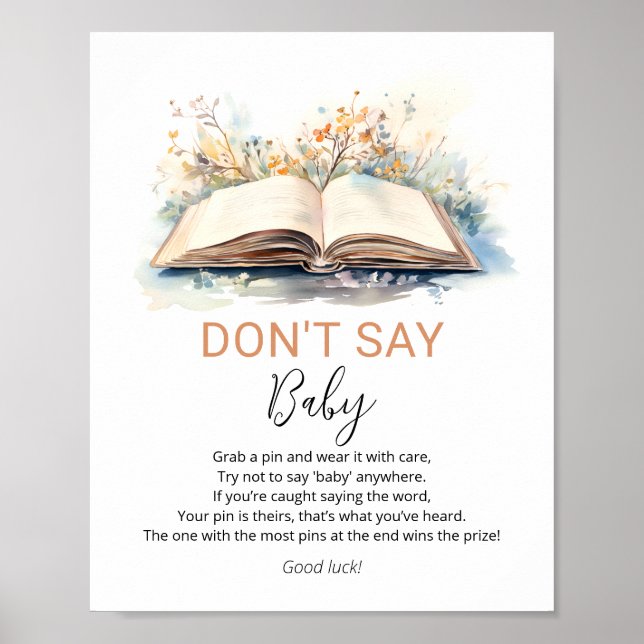 Ein neues Kapitel Say Baby Shower Sign Sign Poster (Vorne)